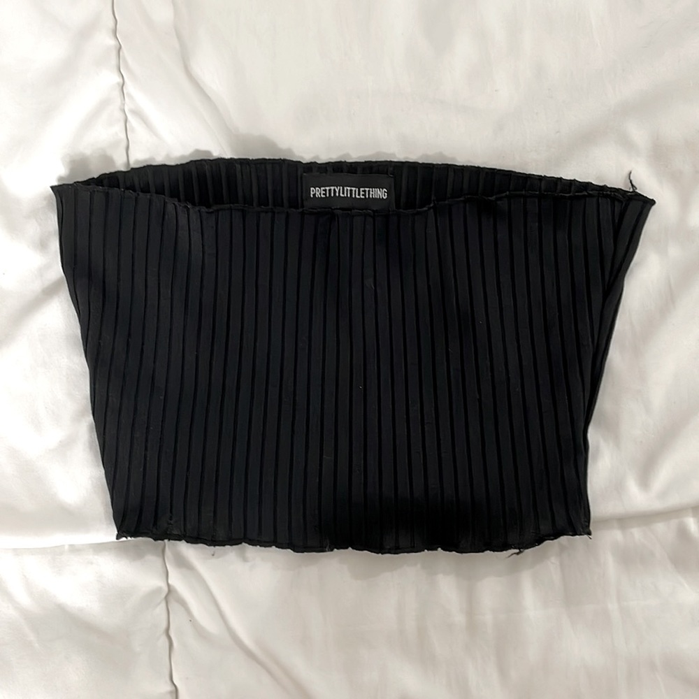 Pretty Little Thing Black Tube Top Crop Top